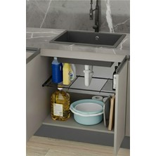 Milonsa Ayarlanabilir Lavabo Altı Tel Raf Organizer Mutfak Dolap Içi Düzenleyici Evye Altı Rafı