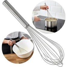 Mikasso Büyük Boy Karıştırıcı Tel Çırpıcı Paslanmaz Çelik Çırpma 30 Cm, Sert Tel Çırpıcı Paslanmaz Çelik