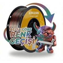 Kingroon Silk Üç Renk (Tri-Color) Pla Filament Yeşil-Mor-Bakır High Speed (600MM/S) - Bambu Lab ve K1 Uyumlu - 1.75MM 1 kg