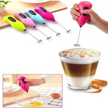 Mikasso Mini Mikser Kahve Süt Köpürtücü Karıştırıcı Cappucino Mixer Pilli Çırpıcı Plastik