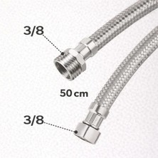Mikasso Spiral Çelik Flex Hortum 3/8 Erkek – 3/8 Dişi | 50 cm