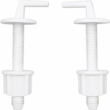 Mikasso - Plastik Klozet Kapağı Menteşe Takımı, Toılet Seat Hınge Set Beyaz Plastik