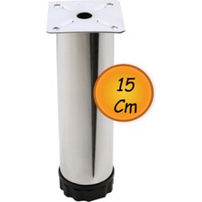Mikasso Hobit Ayarlanabilir Metal 15 cm Krom Mobilya Kanepe Koltuk Baza Yükseltici Destek Ayağı Ayakları. gr