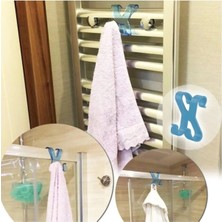Mikasso Havlupana Takılan Banyo Havlusu Elbise Kurutma Askısı Aparatı 2 Kancalı Askı Karışık