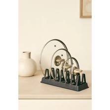 Mikasso Pratik 6 Bölmeli Tencere Kapağı Organizeri Tencere Kapak Rafı 6'lı Tencere Tabak Kapak Düzenleyicisi