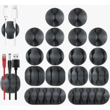 Ett 16'lı Çok Kanallı Yapışkanlı Kablo Sabitleyici Seti