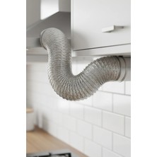 Mikasso 2 Metre Telli Kopmayan Ankastre Davlumbaz ve Aspiratör Borusu | Alüminyum Baca Flexible Boru