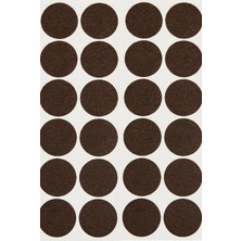 Mikasso 20 mm Yapışkanlı Mobilya Ayak Keçesi Masa Sandalye Koltuk Keçesi Zemin Koruyucu Keçe 96 Adet Kahver