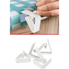 Mikasso Masa Örtüsü Mandalı Kıskacı Klips 4 Adetli Set Plastik Beyaz