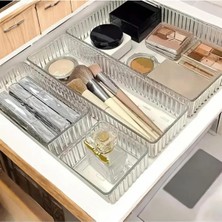 Mikasso 6 Bölmeli Organizer – Şeffaf Çekmece & Dolap Içi Düzenleyici - Kaydırılabilir Sistem - Plastik Şeffa