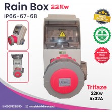 MTSevcharger 22 Kw İP66 Vı Ko  5*32 Trifaze 220 V Monofaze Prizli Halogen Free Taşınabilir Elektrikli Araç Şarj Cihazı Istasyonu Kombinasyon Kutusu Yağmura Yangına Dayanıklı 22KW  Pano