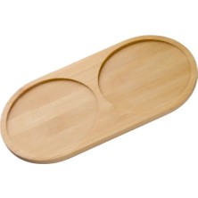 Mikasso Bambu Yağdanlık Standı Doğal Ahşap 2 Bölmeli Yağdanlık Altı 24 x 12 Kahverengi