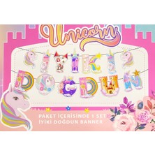 Çavuş E-Ticaret Unicorn Iyi Ki Doğdun Karakterli Yazılı Banner Doğum Günü