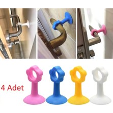 Mikasso Vantuzlu Geçmeli Kapı Kolu Stoper 4lü Set Çok Renkli