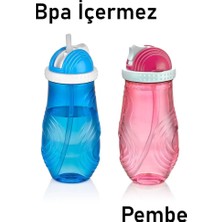 Mikasso Qlux Ideas Pipetli Matara Okul Öğrenci Anaokul Matara Suluk Bpa Içermez L-00502 Pembe Plastik