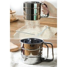 Mikasso Pratik Paslanmaz Tetikli Metal Un Eleği - Paslanmaz Metal Un ve Şeker Eleği - Metal Elek