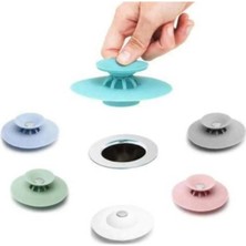 Mikasso Lavabo Tıpası ve Süzgeç Silikon Lavabo Süzgeci Tıkanma Önleyici Silikon Siyah