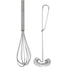 Mikasso 2'li Idealisk Paslanmaz Çırpma Seti Çırpıcı Set | Yumurta Çırpıcı Çırpma 2li Set Paslanmaz Çelik Pas