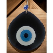 Ett Mavi Nazar Boncuklu Siyah Renk Nazar Boncuklu Damla Desen El Yapımı Duvar Süsü