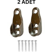 Mikasso 2 Adet Krom Oval Boru Askı Flanşı Gardırop Dolap Içi Askılık Boru Aparatı Mobilya Uyumlu Destek Meta