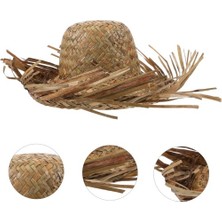 Ett Tropikal Parti Naturel Hasır Hawaii Şapkası 13X36 cm