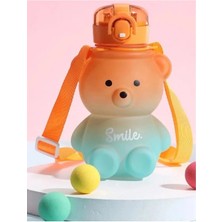 Mikasso Smile Ayıcık Model Öğrenci Su Matarası Öğrenci Su Şişesi Suluk 800 ml Bpa Içermez Matara Suluk Turun