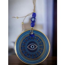 Ett Yaldızlı Puantiyeli Nazar Boncuk Gözlü Duvar Süsü