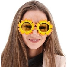 Ett Papatya Şekilli Turuncu Sarı Renkli Hawaii Konsept Parti Gözlüğü 15X7 cm