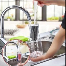 Mikasso Pratik Silikon Uçlu Termos Matara Şişe Biberon Temizleme Fırçası Bpa Free Karali.sise Plastik Beyaz