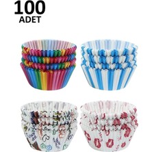 Mikasso 100 Adet Muffin Cupcake Kağıdı, Renkli Kağıt Muffin Kek Kalıbı Belirtilmemiş Çok Renkli