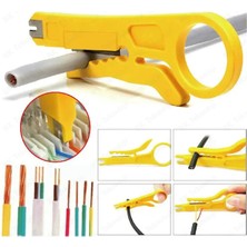 Mikasso Mini Taşınabilir Tel Stripper Bıçak Crimper Pense Sıkma Aracı Kablo Sıyırma Tel Kesici Sarı
