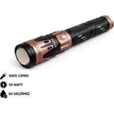 Argeus Şarj Edilebilir El Feneri - Wison - 5000 Lümen - 50 Watt - Fosforlu Kasa