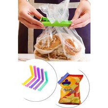 Mikasso Cips Kurabiye Çekirdek Poşeti Kapatıcı Plastik Klips Kapatma Aparatı Plastik Çok Renkli