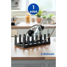 Mikasso 1 Adet 6 Bölmeli Tencere Tava Kapağı ve Tabak Düzenleyici Tabaklık-Çekmece Dolap Içi Düzenleyici Pla