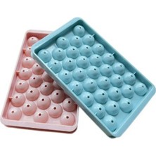 Mikasso Buz Kalıbı Top Buz Plastik Dondurma Soğuk Kahve Yuvarlak Kalıp Kokteyl 33 Hazneli Plastik