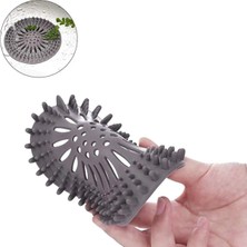 Mikasso Yuvarlak Silikon Süzgeç 12 cm Lavabo ve Küvet Süzgeci, Lavabo Tıkacı Gri Renk 1 Adet M-140 Silikon