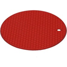 Mikasso 2'li Silikon Nihale, Petek Desenli Kalburbastı Kalıbı, Tutacak Kırmızı/gri Çap: 17,5cm Silikon