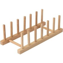 Mikasso Bambu Tabaklık - Tabak Standı - Tencere Kapağı Düzenleyici Raf Bambu 28 x 13 Kahverengi Cn