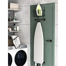 Mikasso Kolay Montajlı Ütü Askısı, Kapı Arkası Ütü Masası Düzenleyici Organizer Metal Siyah Tr