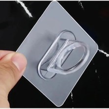 Mikasso 2 Adet Kendinden Yapışkanlı Çok Amaçlı Şeffaf Eşya Sabitleme Halka Askı Aparatı Plastik Şeffaf Cn