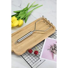 Mikasso Pratik 24 cm Lüks Paslanmaz Metal Patates Ezici | Zikzaklı Patates ve Meyve Ezici Püre Yapıcı Belirt