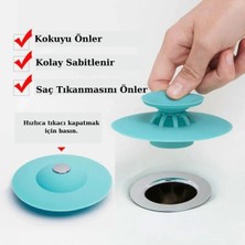 Mikasso 2 Kademeli Dokunmatik Lavabo Tıkacı Silikon Lavabo Gider Tıpası Gider Tıkacı 1 Adet Silikon Beyaz
