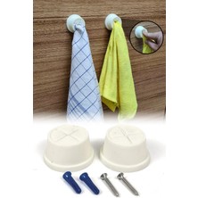 Mikasso Mutfak Banyo Pratik Silikon Bez Askısı 2 Adetli Set Krem Renk RD001 Plastik Beyaz