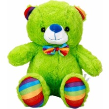 NessiWorld Oturan Kurdeleli Renkli Peluş Ayı 30 cm