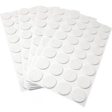 Mikasso Sandalye Mobilya Ayak Pedi 28MM Kaydırmaz Keçe (28'li) Yapışkanlı Parke Zemin Koruyucu - Beyaz Beyaz