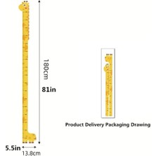 Ett Sevimli Figürlü Çocuk Odası Boy Ölçer Sticker 180 cm