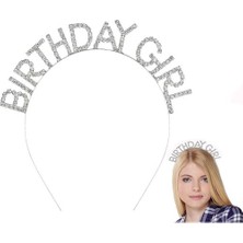 Ett Gümüş Kristal Taşlı Birthday Girl Tacı