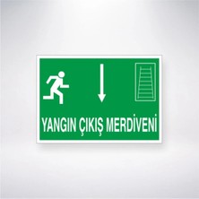 Mikasso Yangın Çıkış Merdiveni Altta 21X35 Arkası Arkası Yapışkanlı Sticker