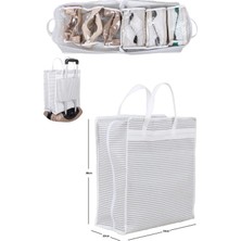 Mikasso Ayakkabı Hurcu - Çizgili Pamuklu 50 x 30 Gri