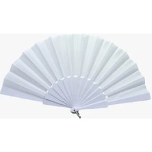 Ett Plastik Kumaş Yelpaze 12'li Beyaz